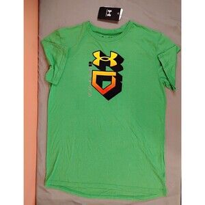 Boys Under Armour Gradient Baseball Icon Short Sleeve Shirt Green Youth XL